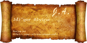 Jáger Alvina névjegykártya